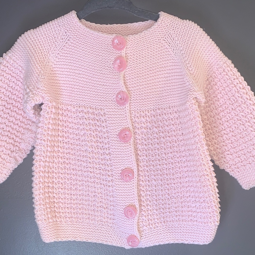Pink Knit Kids Cardigan size 12M - Picture 2 of 4